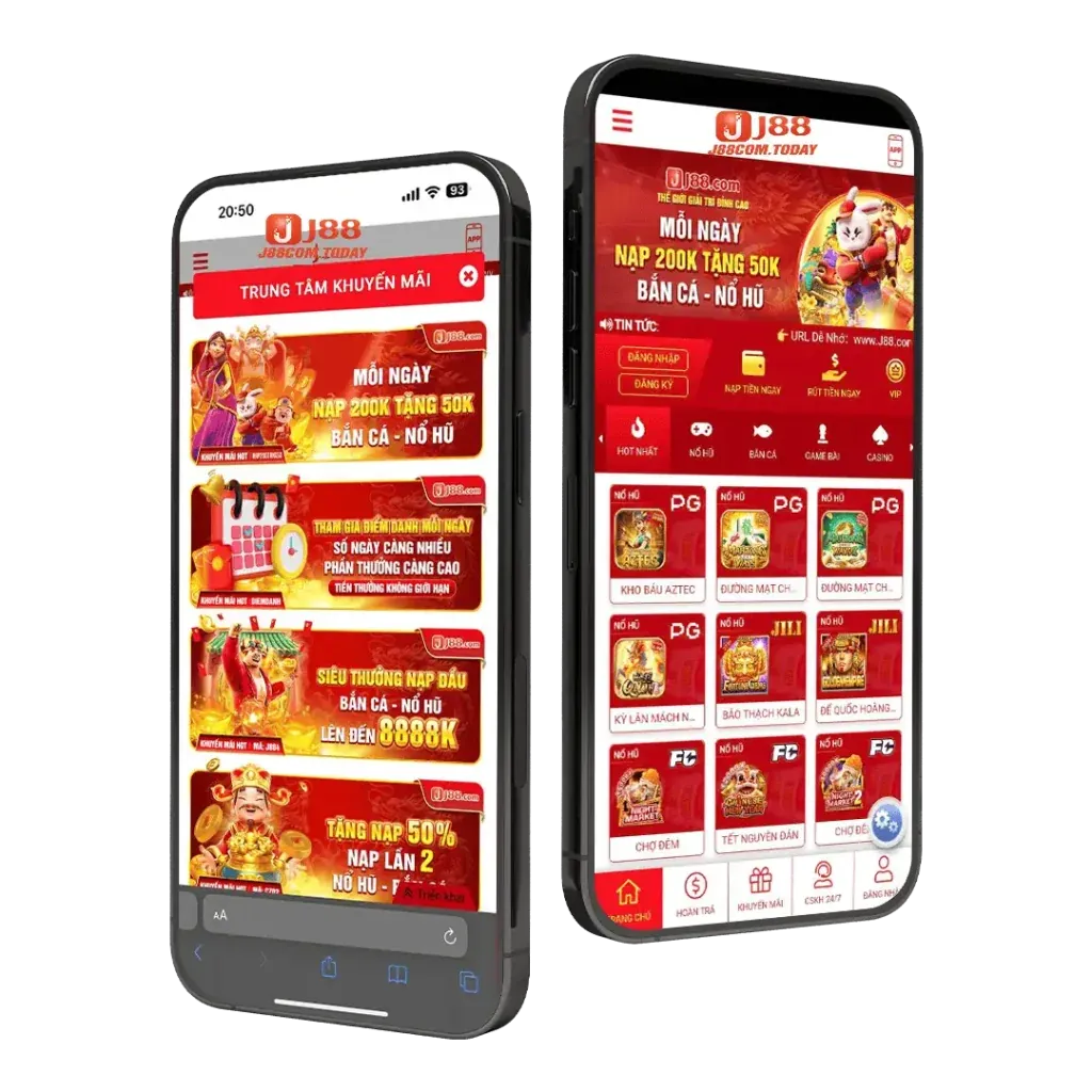 Giao diện ứng dụng NN88 hiển thị các tính năng cá cược và nổ hũ